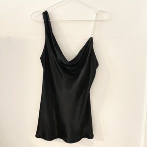 Zara Asymmetric Pearl Satin Top - XS